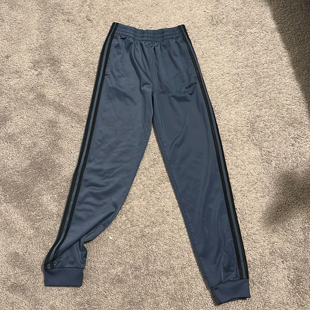 Adidas Navy Blue Track Pants Black Striped